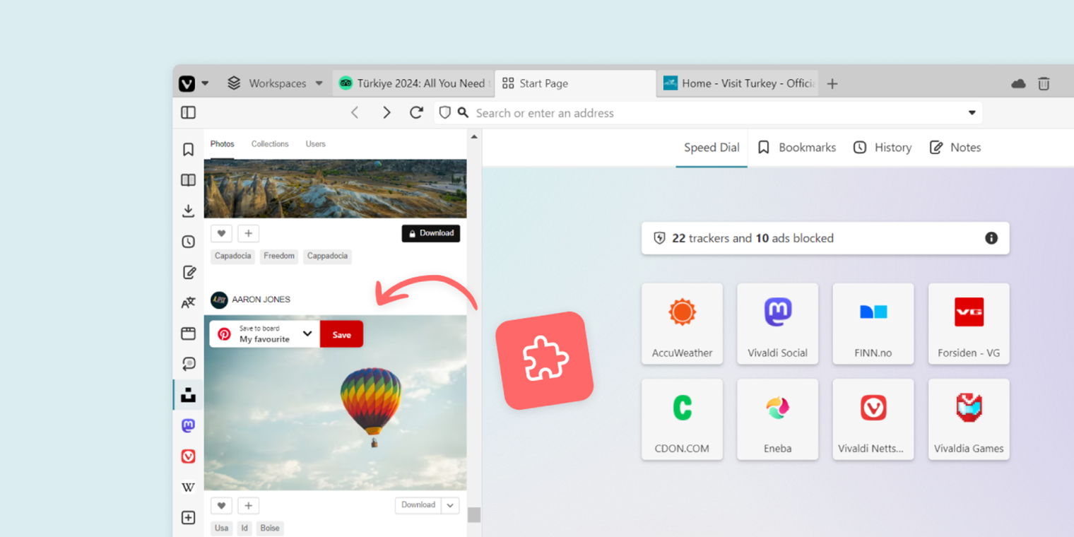 Vivaldi 6.6 brings a better Mail Search, Translate and  Panels with extension support