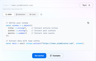 sdk example to turn any website into an api