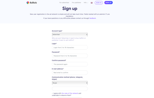 AdHub SignUp Form