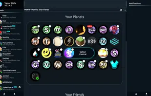 The home page of Valour.