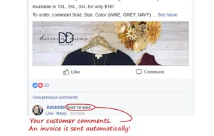 Customers order by commenting "sold"!