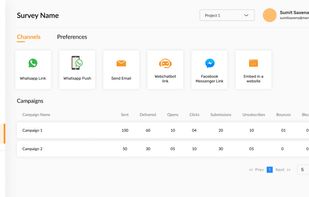 Run surveys using multiple channels