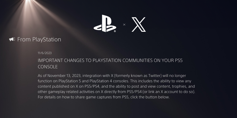 PlayStation encerrará integração com o X (twitter) no PS4 e PS5 em 13 de  Novembro - Hypando Games