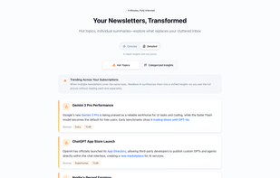 Hot topics digest preview for a detailed digest