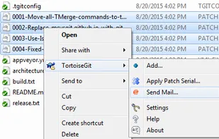 Tailored context menu for (ignored) .patch files