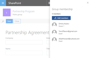 Sharing with external users