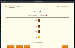 Practice tab with lesson