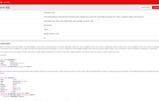 Oracle Live SQL screenshot 1