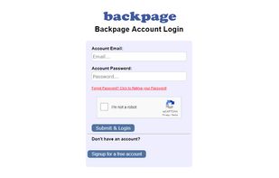 Login page