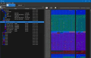 hex editor and node tree