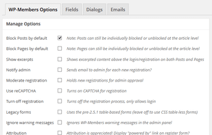 WP-Members screenshot 2
