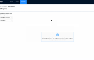 Upload a certificates recipients' list