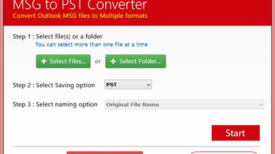 Select MSG Files or Folder having Files and Choose PST format for conversion