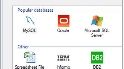Wide range of database support