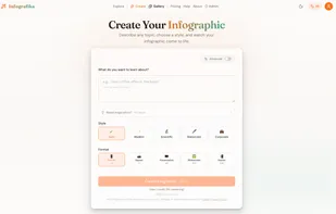 create page for generating new infographics from text or reference images