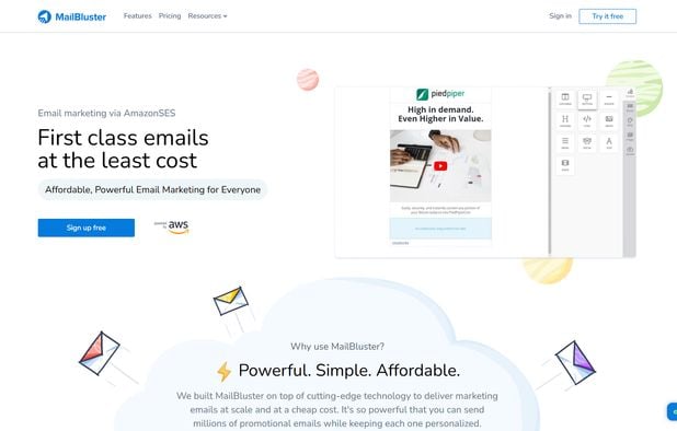 MailBluster Homepage