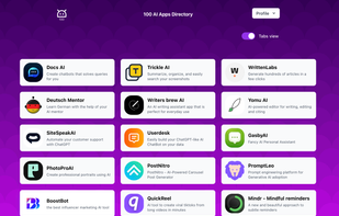 100 AI Apps Directory screenshot 1