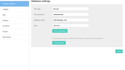 Admin panel