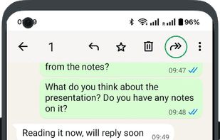 Select Voice Note and Click Forward