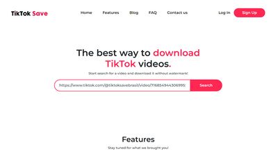 Homepage maded to easy download tiktok videos.