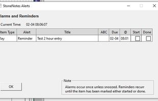 Alerts dialog box