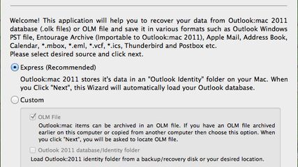 Gladwev Outlook Mac Database Recovery screenshot 1