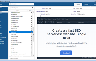 Create, update and content just like Joomla or WordPress