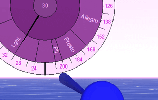 Close up of bounce and splash for Bounce Metronome