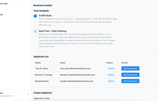 Managing interview candidates