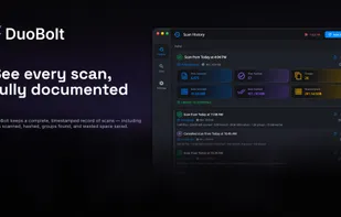 Full scan history with timestamps to track what was cleaned and when.