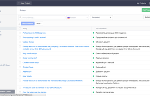 List of all strings with the project