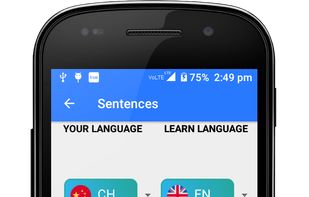 multilingual sentence translation screen