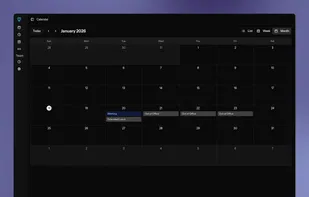 Monthly calendar view