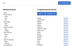 Negative Keyword Tool screenshot 1