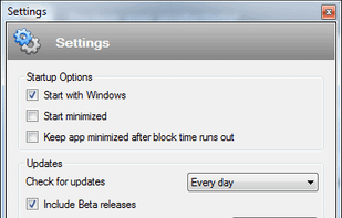 Settings Window