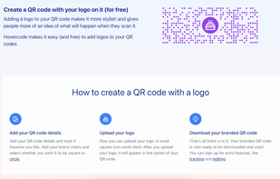 Feature page - Create a QR code with a logo