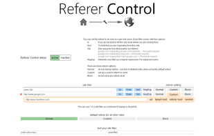 Referer Control screenshot 1