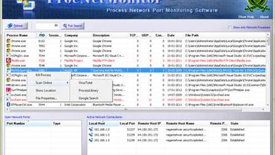 Screenshot 2: ProcNetMonitor showcases the 'Port Finder' feature showing all processes having open port 80.