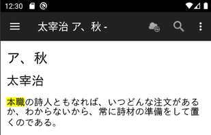 Day mode, showing pop-up dictionary.