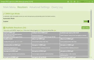 Resolvers - DNSCrypt Mode