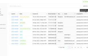 Lead List (Table View)