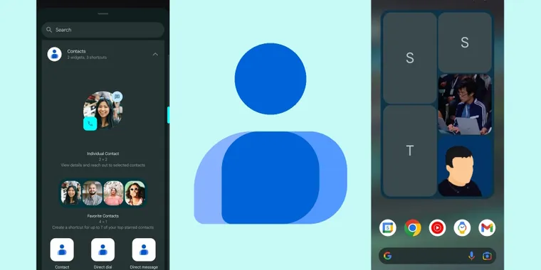 Two new Material You widgets with the new version of Google Contacts