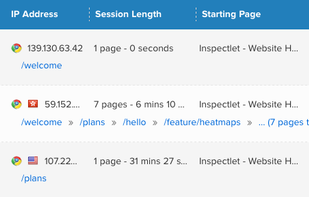 Inspectlet screenshot 1