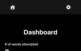 Dashboard keeps track of the user's learning progress.