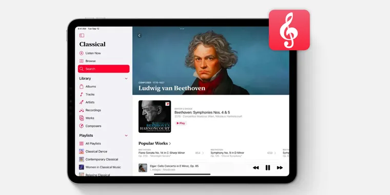 Apple Music Classical now available on iPad with extensive library and high-quality audio image