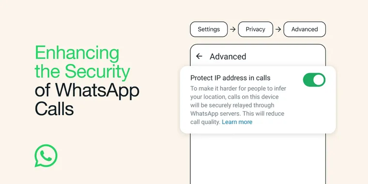 WhatsApp introduces a new feature to hide IP address during calls for enhanced security image