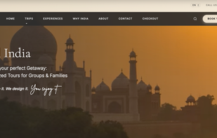 Example of a beautiful landing page for an Indian tour business created with Vibe Otter.