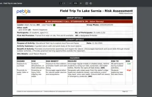 Create professional PDF risk assessments.