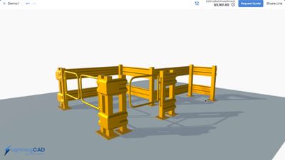 A simple guardrail design in 3D