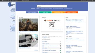 PCGamingWiki Homepage in October 2019